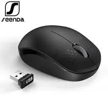 SeenDa Noiseless Optical Mouse 2.4GHz USB Nano Receiver Wireless Mouse 1600 DPI Silent Buttons Mute Mause For PC Laptop Desktop