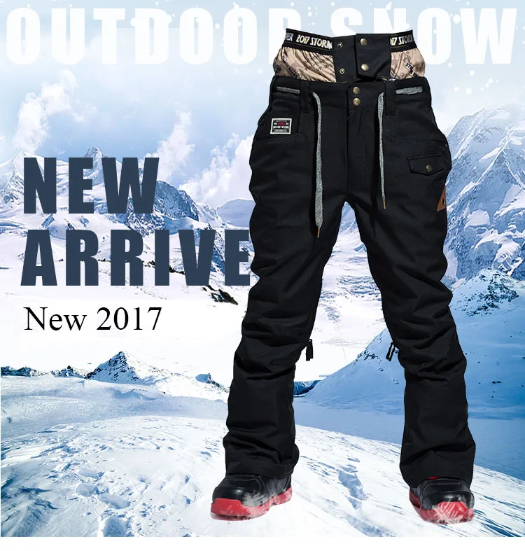 Гарантируем подлинность! Зимние мужские брюки для снега, зимние брюки с двойным шпоном, водонепроницаемые, с поясом, согревающие, лыжные брюки для мужчин/женщин