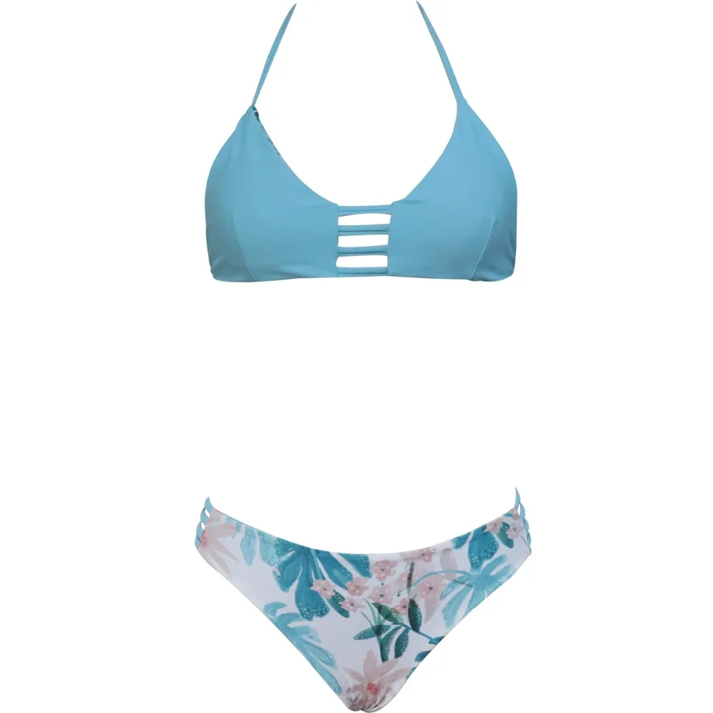 10 Sling Bikini Double Sded Woman Solid Swimwear Push Up Bikinis Triangle Bather Suit Tankini Swimsuit For Girls Bandeaukini Bathing Suit