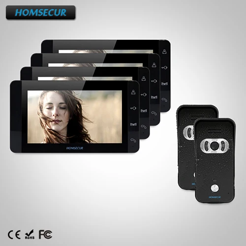 

HOMSECUR 7" Wired Video&Audio Home Intercom+Black Monitor for House/Flat TC021-B + TM703-B