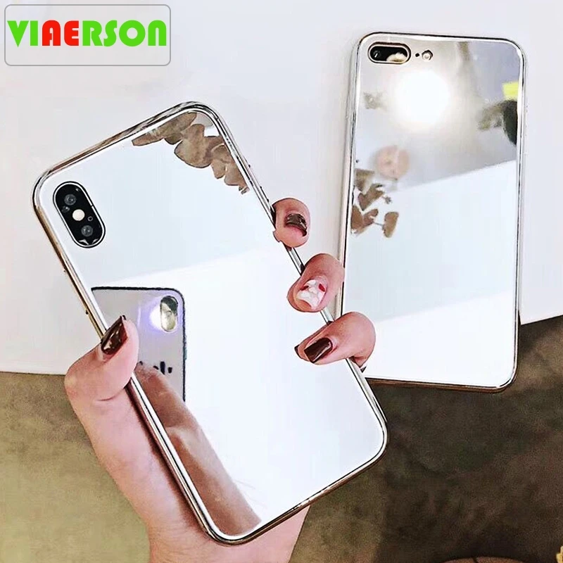Luxury Mirror Case For iPhone XS XR Max X 6 6S 7 8 Plus TPU+PC Plain Glass Fashion Protective Phone Back Cover Cases |