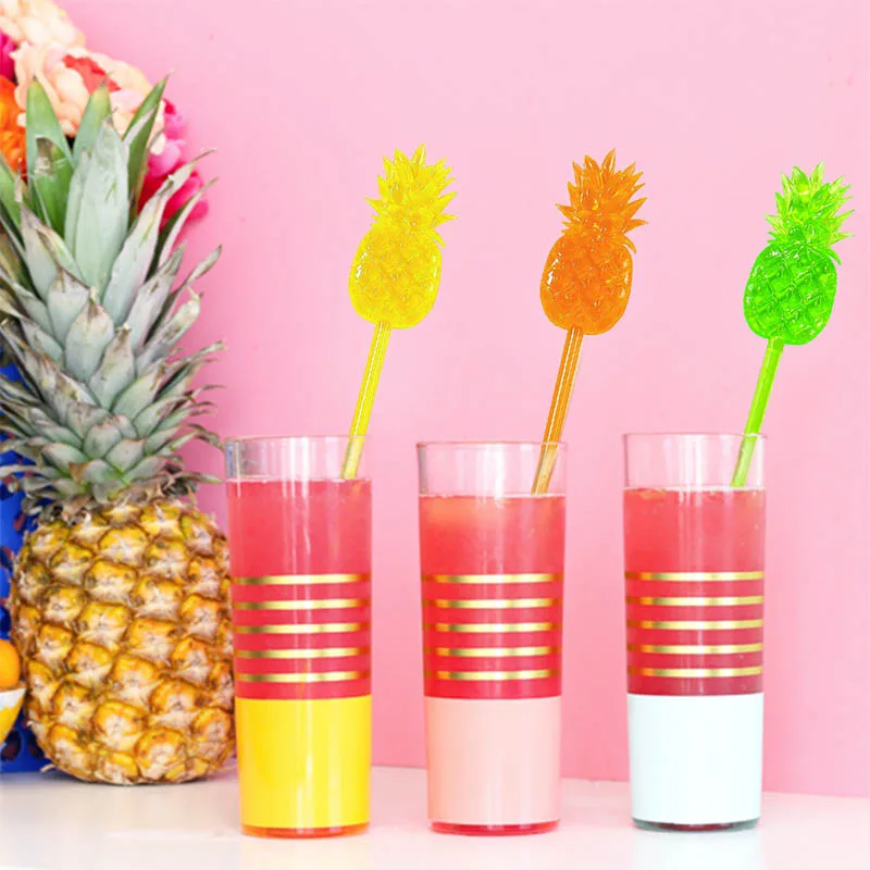 240pcs Plastic Pineapple Swizzle Sticks Cocktail Picks Bar Accessories