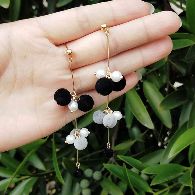 

2018 Long Drop Earrings Hairball Large Fashion Earrings For Women Brincos Brand Earrings Jewelry Factory Price