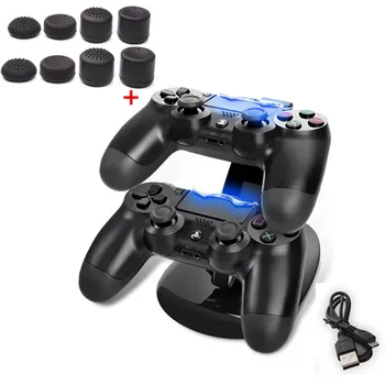 

PS4 LED Dual USB Charging Dock Station Stand Charger Power Supply for Playstation 4 PS4 Slim PS4 Pro Controller Gamepad W/ Grips