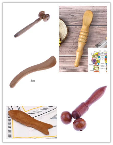 Wood Body Foot Reflexology Acupuncture Shiatsu Thai Massager Roller Therapy Meridians Scrap Lymphatic Drainage