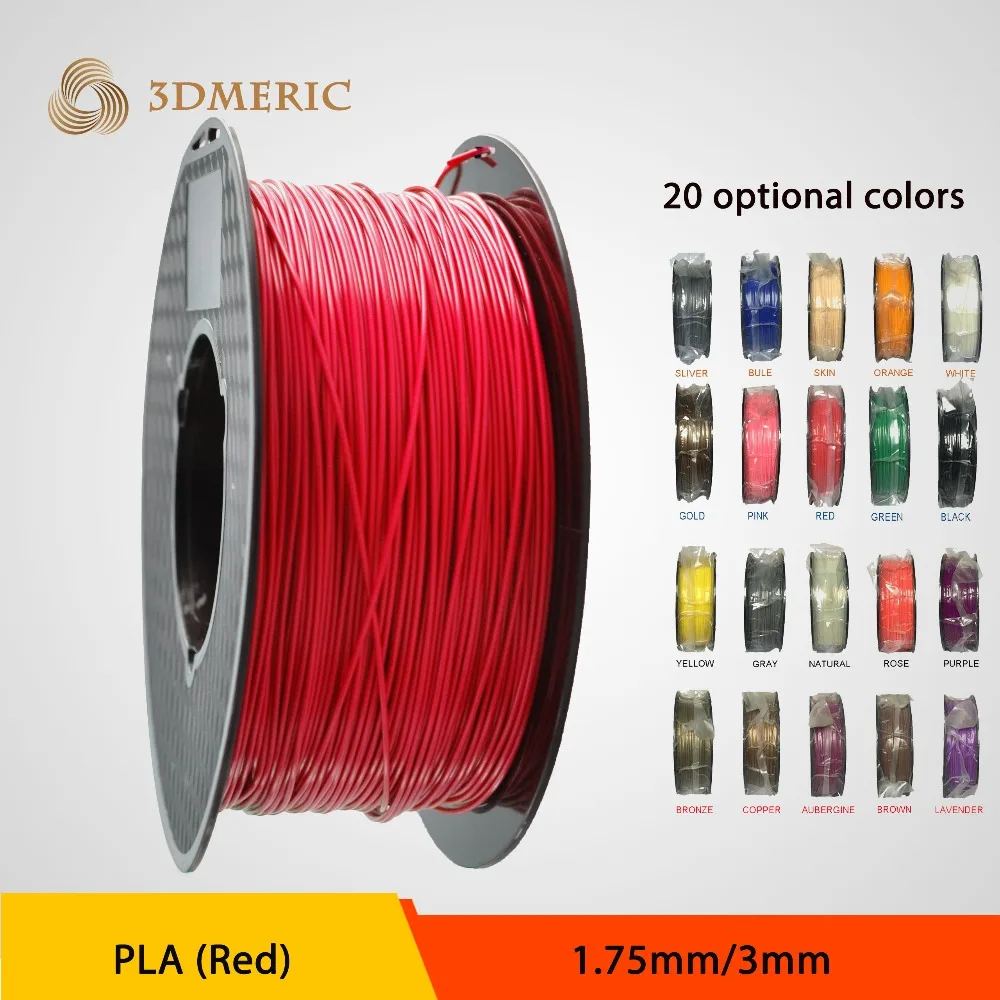 

Wholesale 3D Printer Filament 1.75MM 3MM PLA Plastic Material Consumables For MakerBot RepRap UP Mendel