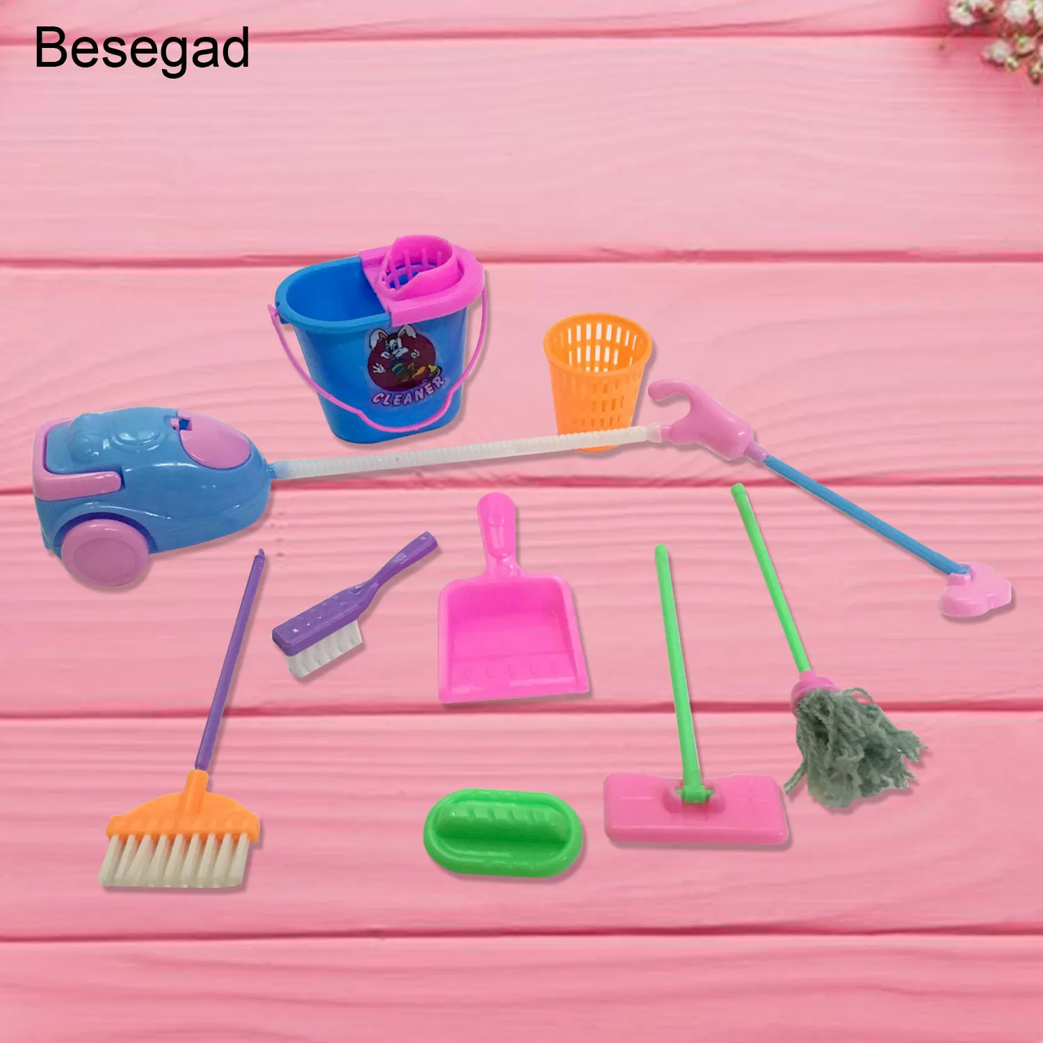 

Besegad 9pcs Fashion Funny Girl Doll Accessories Supplies Kit Cleaning Tools for Bar-bie Toys House Children Girls Birthday Gift
