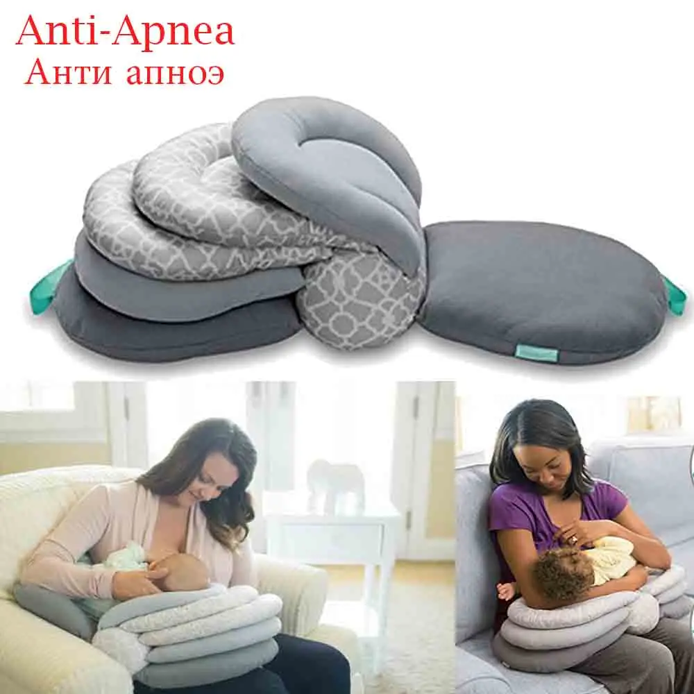 

Anti-Apnea Nursing Pillow Soft Adjustable Baby Pillows Layered Cushion Pad for Infant Feeding Mothers Gift