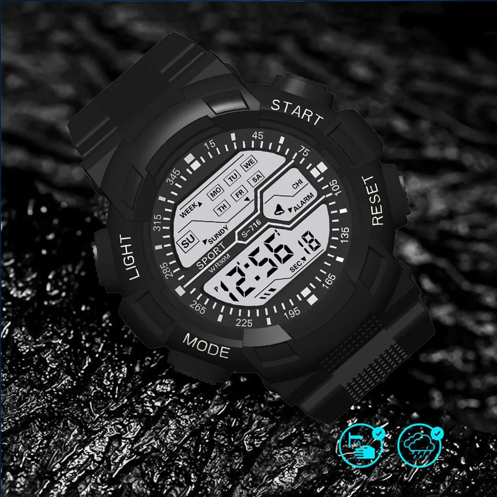 2022 Luxury Multi Function Sports Watches Countdown Men's LED Digital Watch Man Military Clock Wristwatch Wrist Watch Relogio