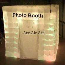 Классические дизайнерские вечерние стенды поставщика, портативный куб надувной фото стенд с 10 шт. светодиодные лампы для свадьбы в Великобритании