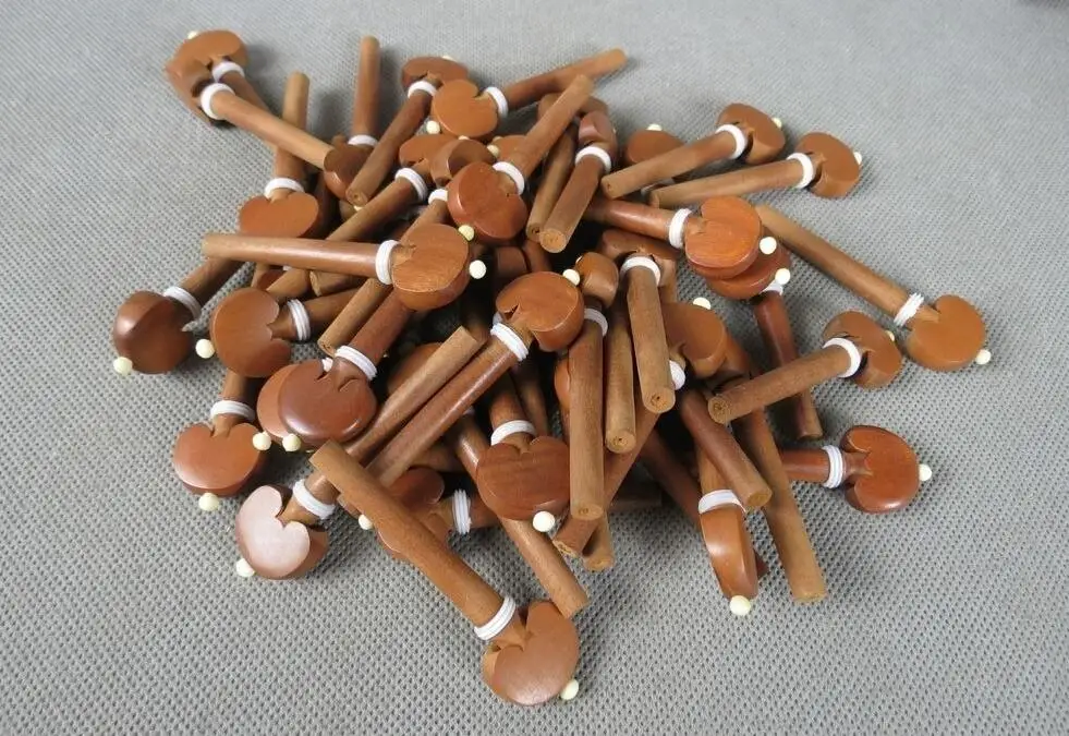 

24pcs Natural jujube 4/4 Violin pegs,beaut white Circle decoration