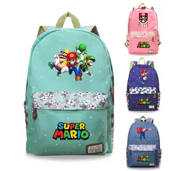 Вытирая супер рюкзак Марио школьные ранцы для подростков обувь девочек цветок точка рюкзак для женщин Повседневное путешествия