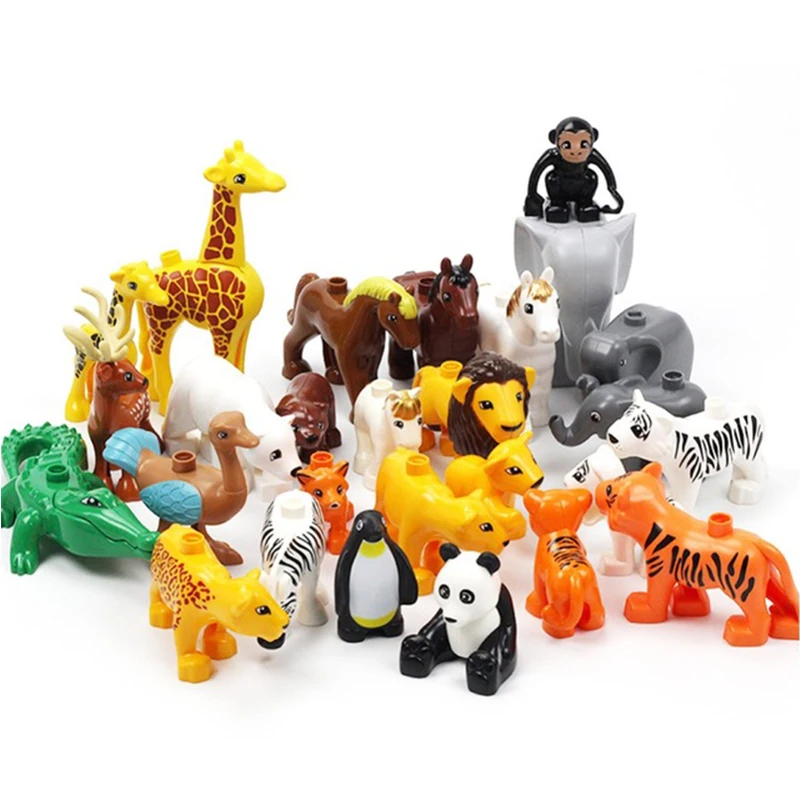 Animal Series Model Figures Big Building Blocks Compatible LegoINGLY Duploed Animals Educational Toys For Kids Children Gift