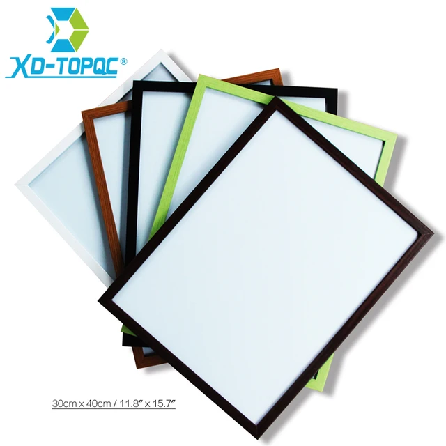 Buy 30*40cm Whiteboard 11 Colors MDF Frame For Chosen Wood Bulletin