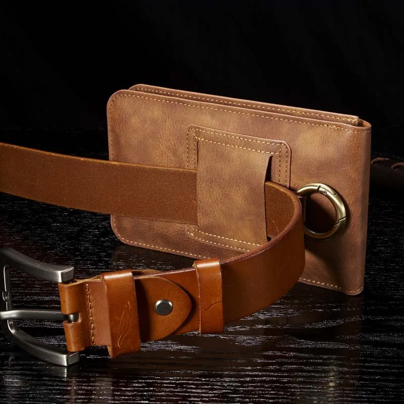Универсальный кожаный поясной ремень с зажимом на липучке, сумка для телефона, чехол-кошелек для карт, чехол 5,2, 6,5 дюймов для IPhone X, samsung, S6, S7, S8, S9