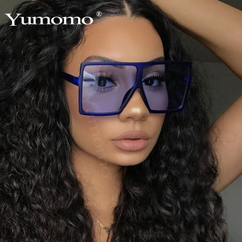 YUMOMO Fashion Sunglasses Women Ladies Red Fashion Oversized Square Sun Glasses Driving Shades Eyewear UV400 gafas de sol