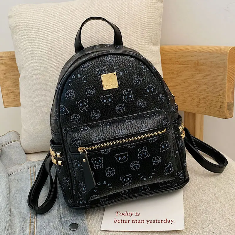 

Backpack Women PU Leather Shoulder Bag For Girls Multi-Function Small Backpack Female Ladies Phone Pouch Pack