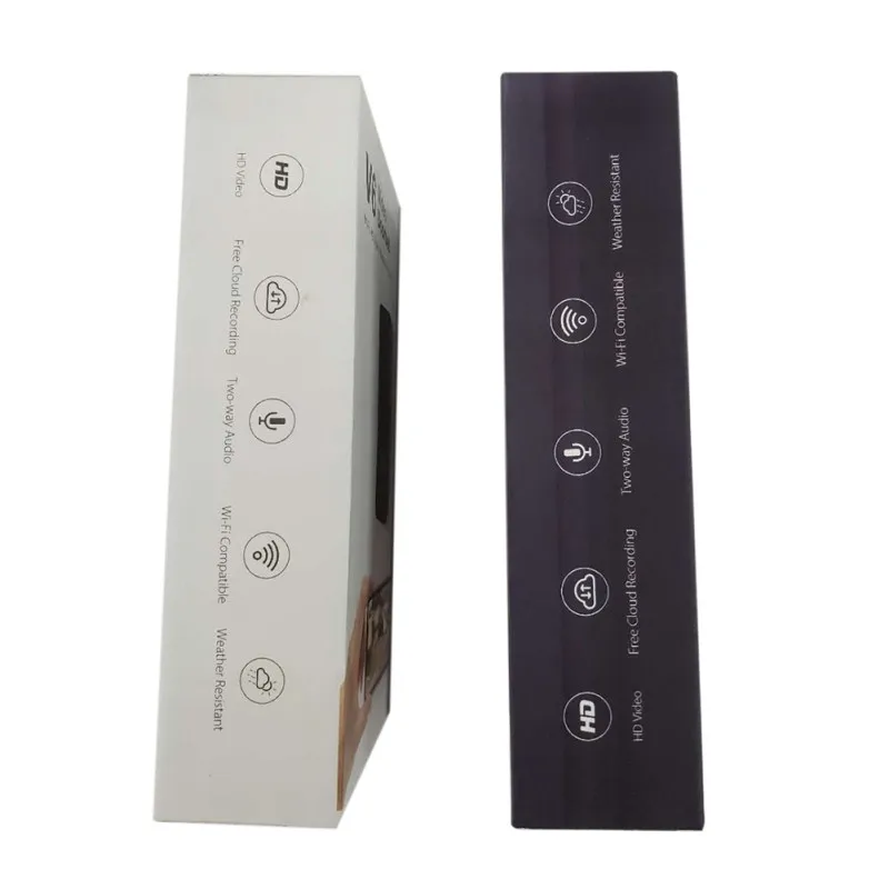 Черный, серый цвет Цвет дома Wi-Fi видео-дверной звонок 720P 2-полосная акустическая связь с пассивный инфракрасный детектор движения