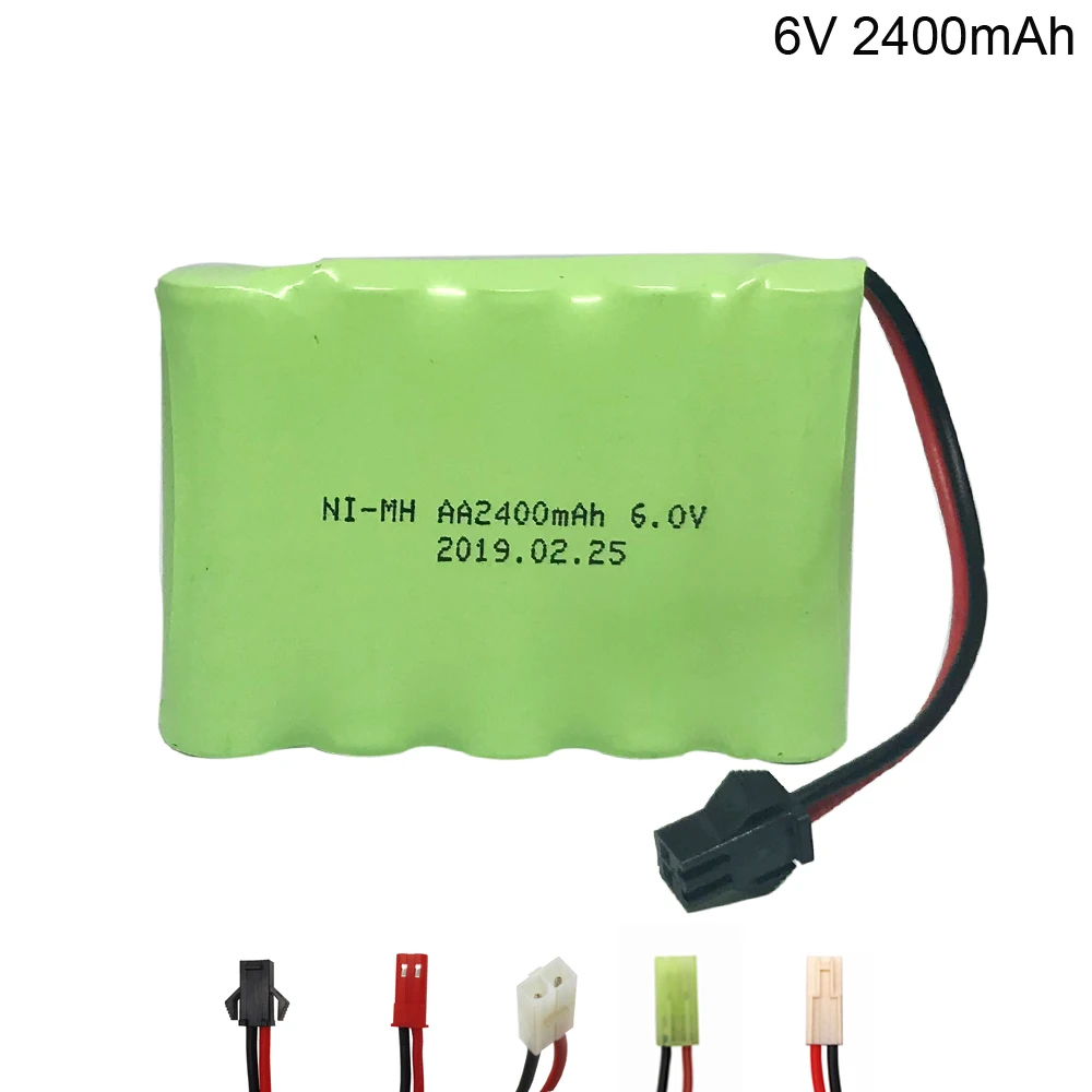 

6v 2400mah AA NI-MH Battery with SM plug high capacity electric toy battery for remote car ship robot toy parts free shipping