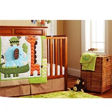 Детских постельных принадлежностей Комплект постельного белья для кроватки-одеяло, простыня для кроватки, юбка для детской кроватки, бампер для кроватки