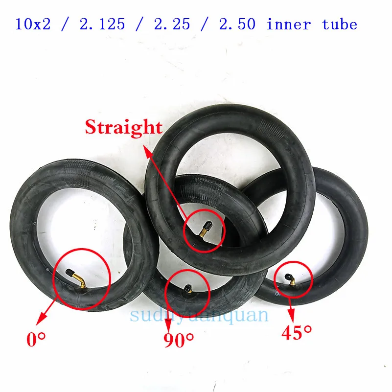 Внутренняя трубка 10X2/2,125/2,25/2,50 с изогнутым/прямым клапаном для трехколесного велосипеда Schwinn Kids 3 коляска на колёсах скутер 10''