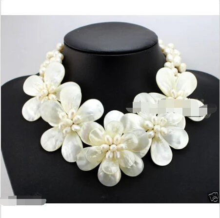 

shipping necklace pearl shell flowers necklace Wedding Woman Jewelry
