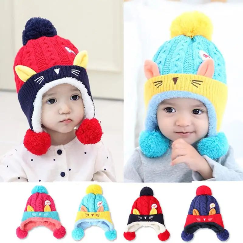 Cute Toddler Infant Baby Boy//Girl Knit Crochet Animal Winter Warm Beanie Cap Hat