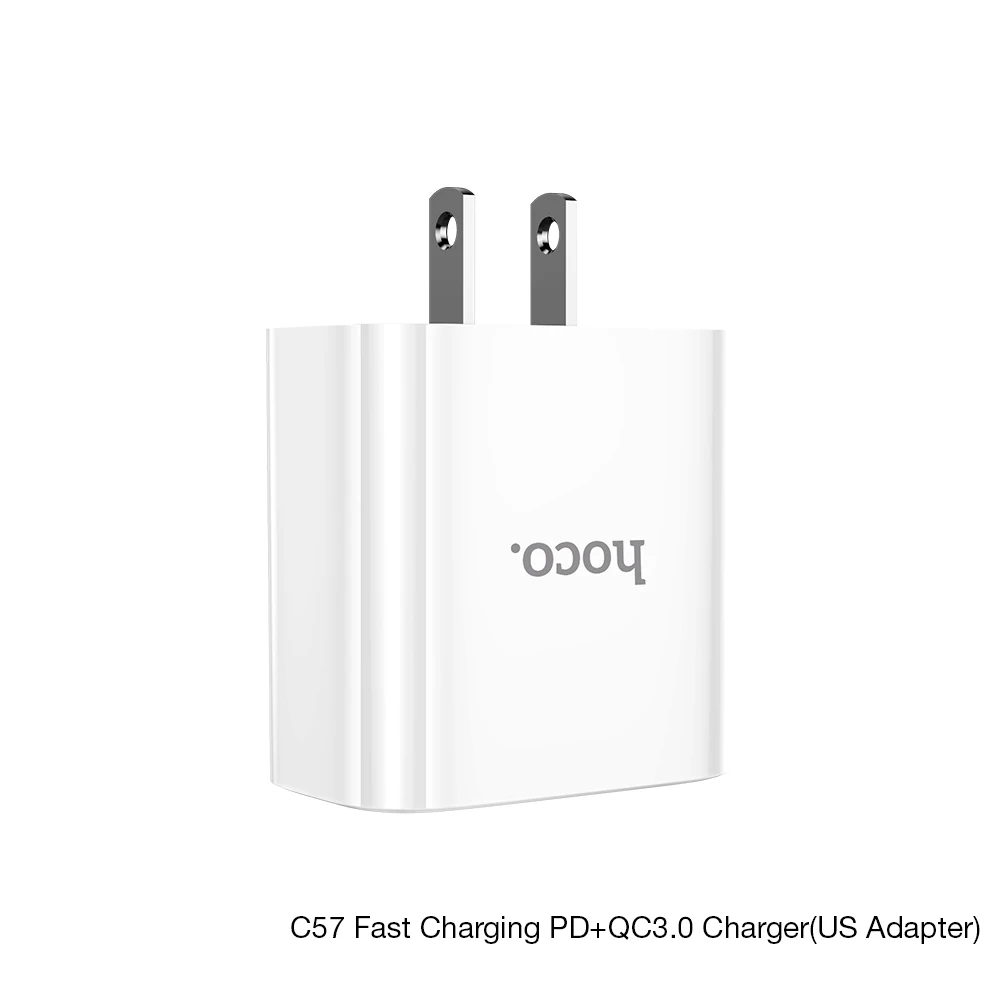 HOCO 18 Вт usb type C PD зарядное устройство для iPhone 11 Pro XR XS Max Quick Charge 4,0 3,0 быстрое USB зарядное устройство для samsung Xiaomi QC3.0 QC4.0 - Тип штекера: США