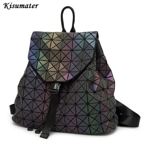 

Kisumater Hot Women's backpack Geometric Lattice bag Luminous backpack Free Shipping designer bag high quality BIG PROMOTION