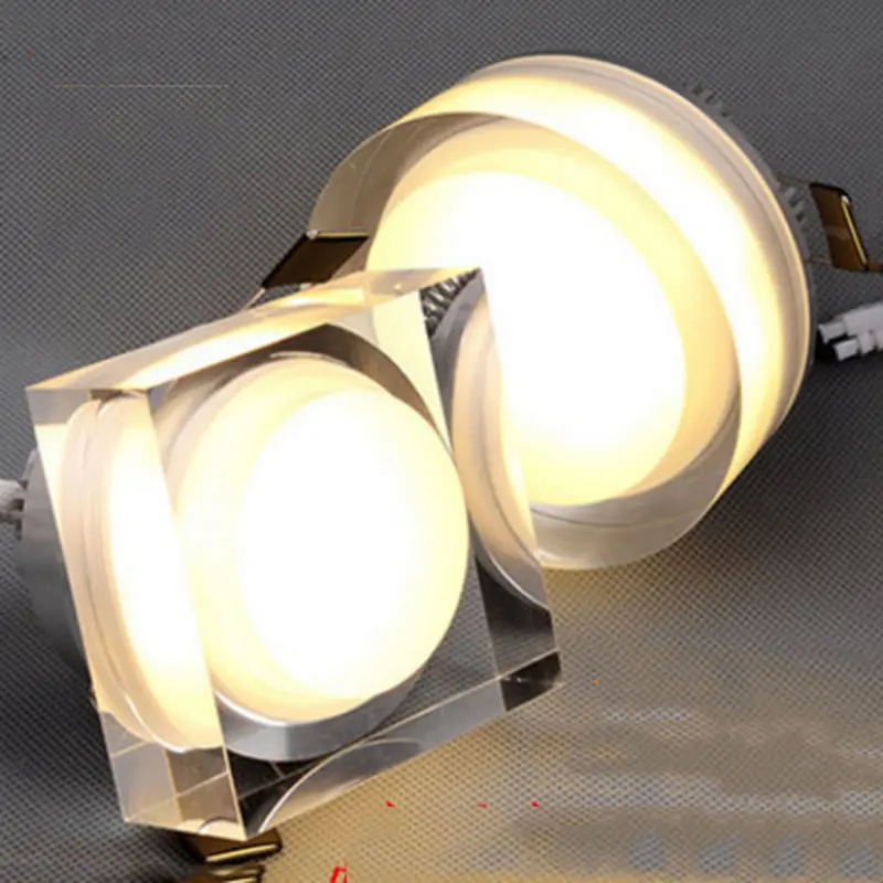 

SPLEVISI LED Crystal Downlight 1W 3W 5W 7W LED Ceiling spot light led recessed lamp for hotel home kitchen Lighting