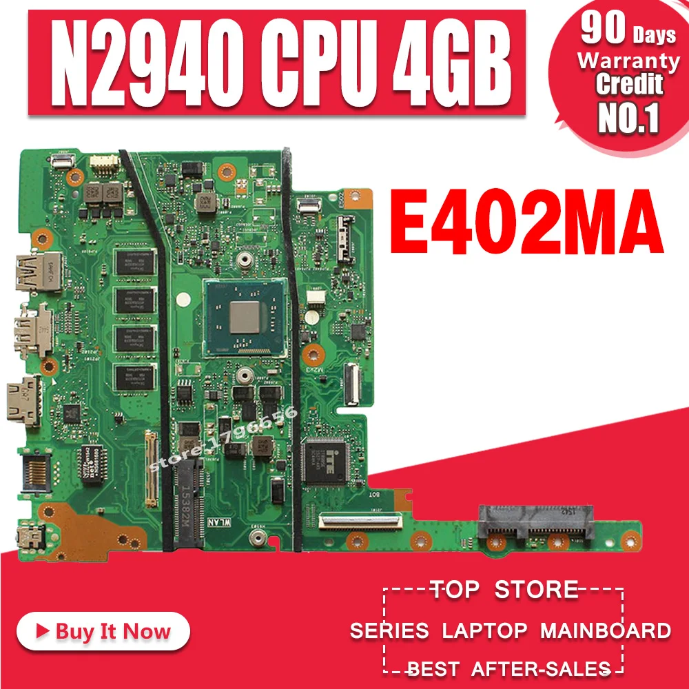 

E402MA For ASUS E402MA E502MA Laptop motherboard N2940U 4G memory mainboard REV2.0 integrated cpu onboard work 100% Test