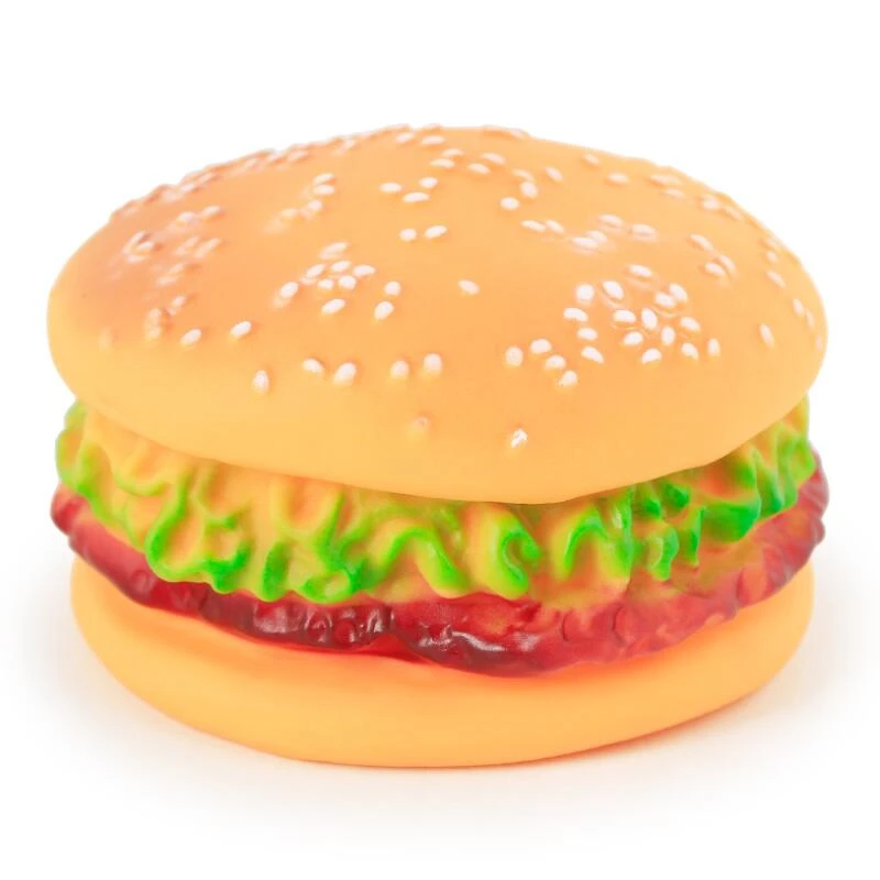 rubber hamburger dog toy