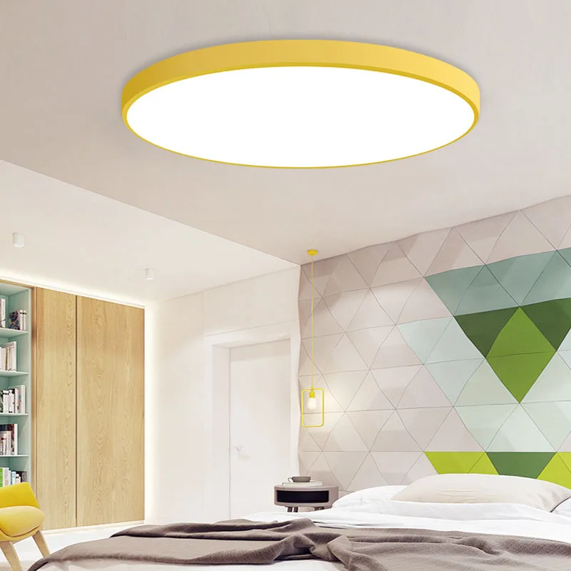 Современный светодиодный потолочный светильник с регулируемой яркостью, панельный светильник, светильник для гостиной, спальни, кухни, поверхностное крепление, дистанционное управление