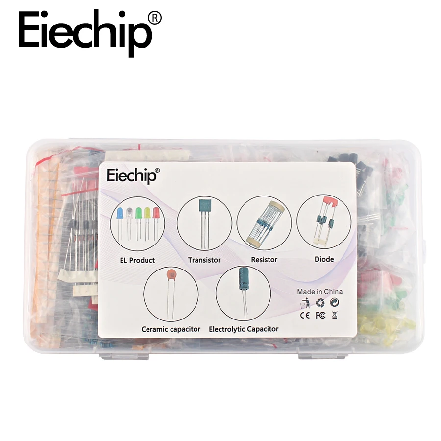 Beste Elektrolytische Condensator Keramische kit Weerstand led diodes set transistor Pakket diy assortiment elektronische componenten kits met doos