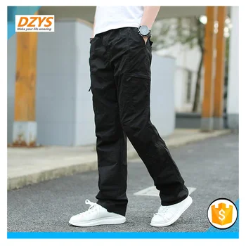 

DZYS-ZF Summer Thin Men's Loose Large Size Casual Men's Multi Pocket Straight Trousers