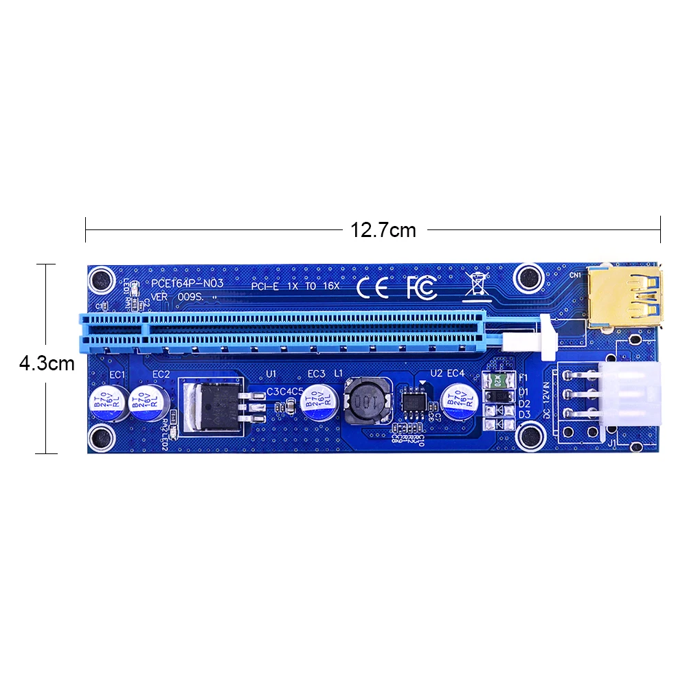 CHIPAL Golden 60 см VER009S PCI E карта расширения PCIE 1X до 16X расширитель светодиодный