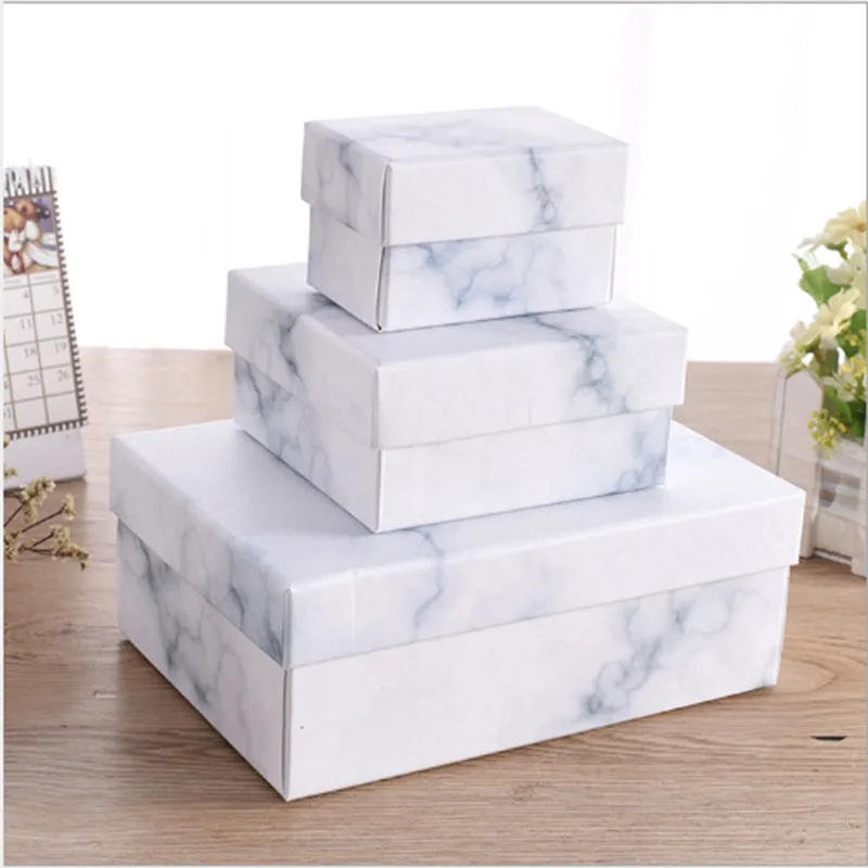 20 шт дизайн Marbling подарочные коробки для торта Упаковка конфет свадебных подарков