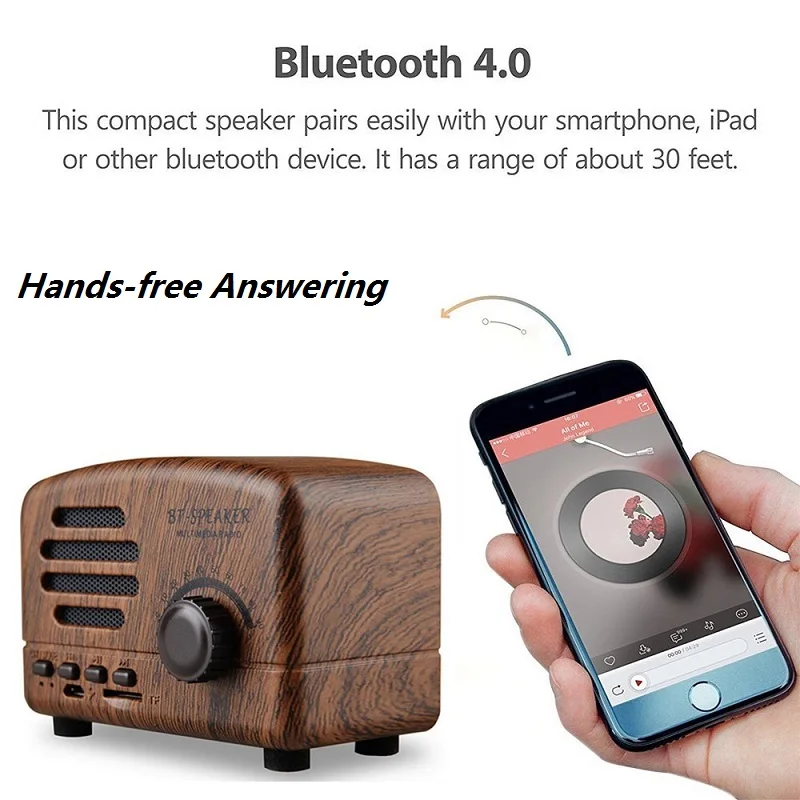 JOYTOP Ретро Bluetooth Динамик Портативный мини Динамик s Поддержка TF карты игральные FM радио Hands-Free для телефона ПК Беспроводной Динамик s