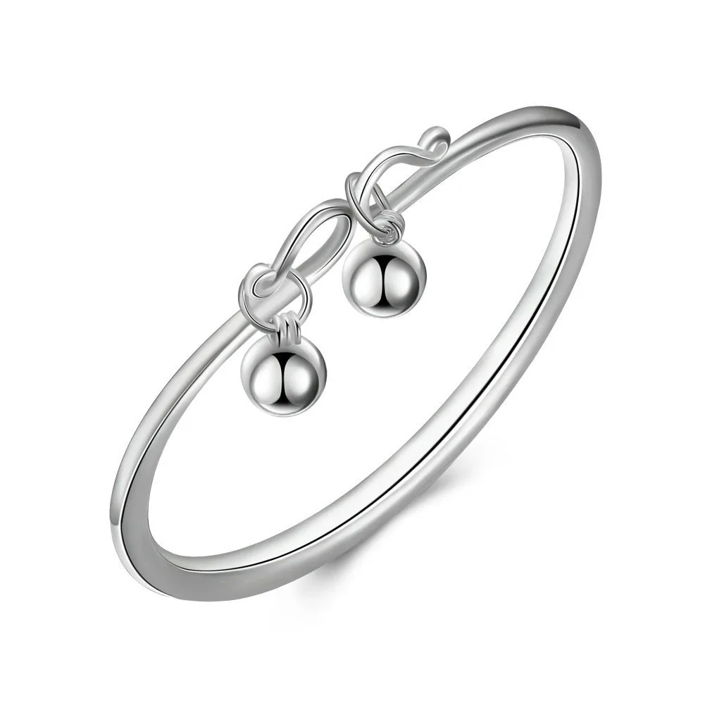 

Simple Two Balls 925 Sterling Silver Bangle
