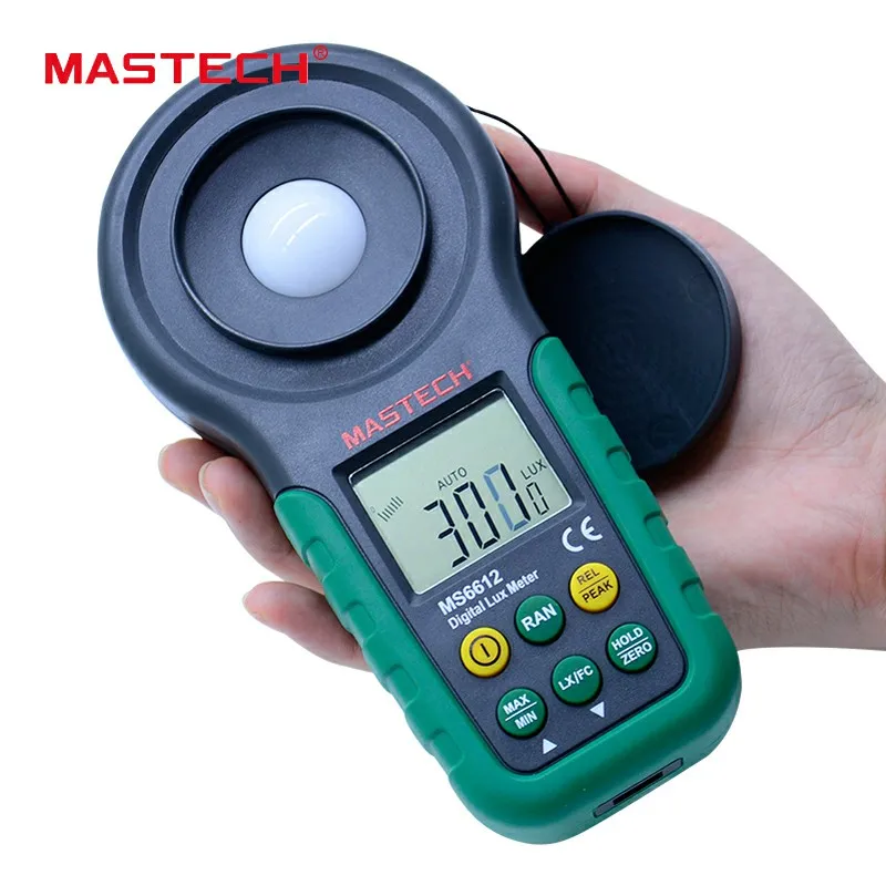 MS6612S Lux meter MASTECH brand 200,000 Lux Light Meter Test Spectra Auto Range High Precision Digital Luxmeter Illuminometer