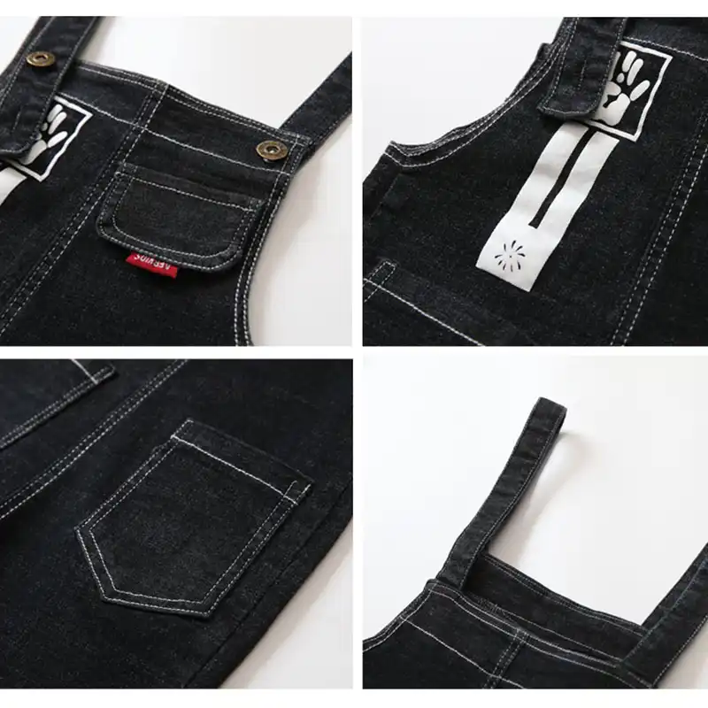 girls black overall shorts