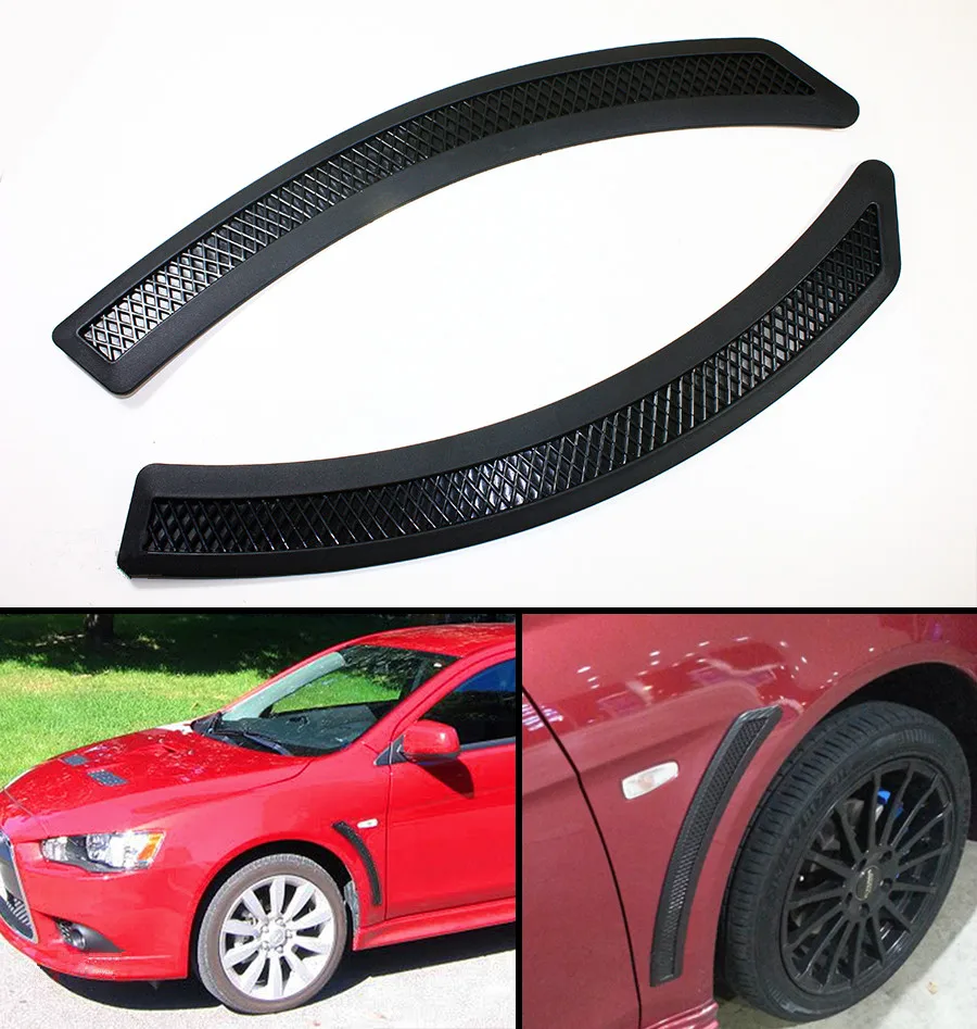 

Evo 10 X Style Black Mesh Polyurethane Front Fender Side Vent Cover For Lancer