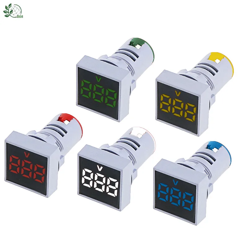 

22MM Measuring range AC 12-500V Voltmeter Square Panel LED Digital Voltage Meter Indicator Light Output voltage AC22-500V