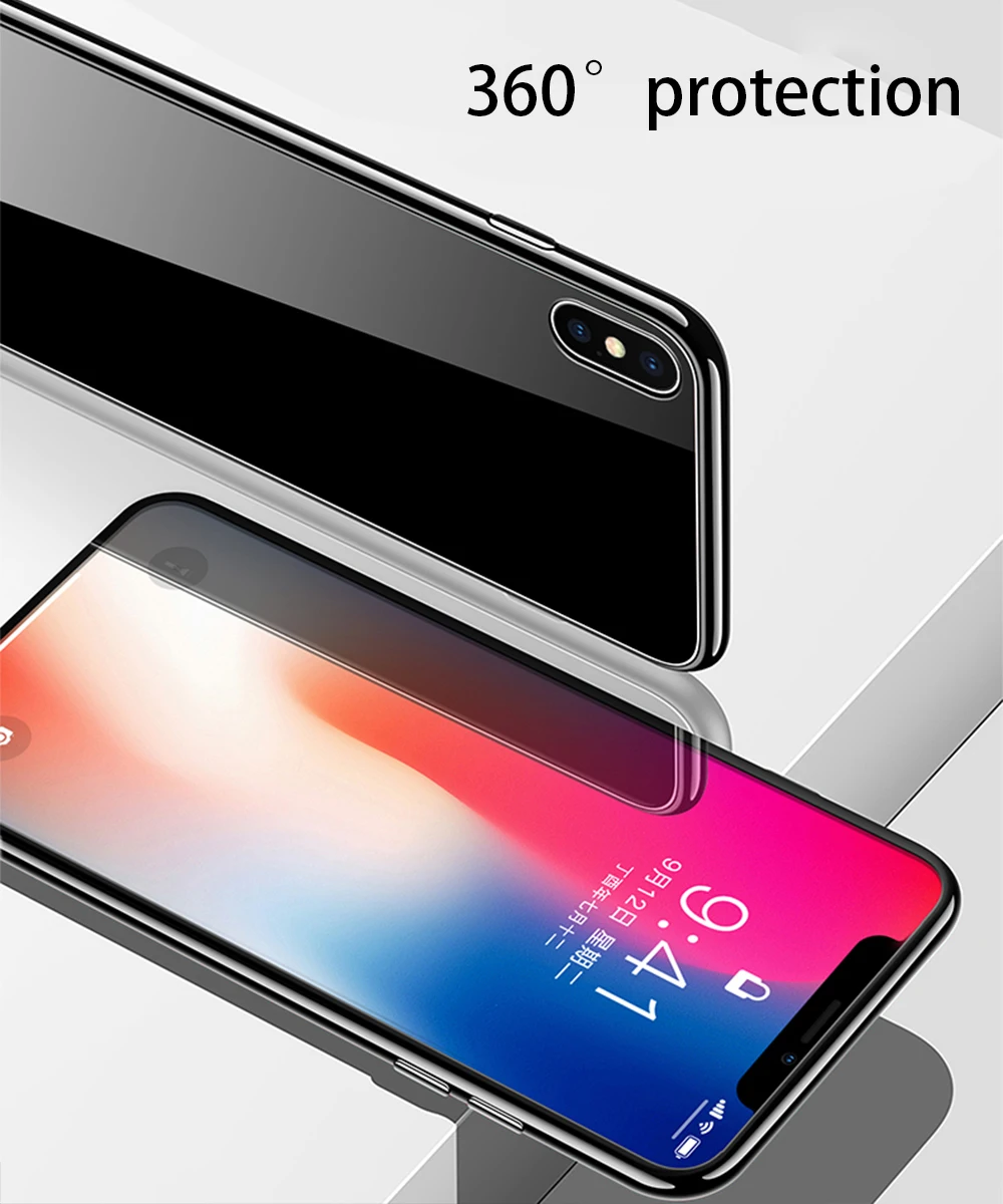 Ascromy For iPhone 7 Case 360 Full Cover Glass Tempered Shockproof Body Cover For iPhone 8 Plus 6 6S X Magnetic Case Accessories (10)