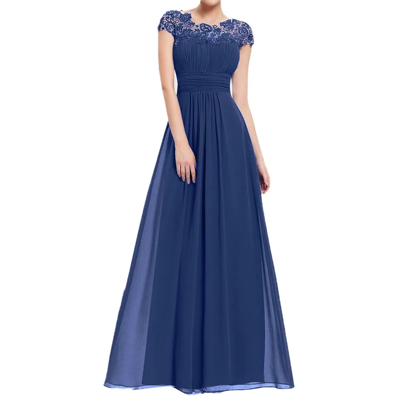 

Vestidos Women's Floral Dress Formal Lace Vintage Solid Short Sleeve Party Dress Slim Pencil Wedding Maxi Dress