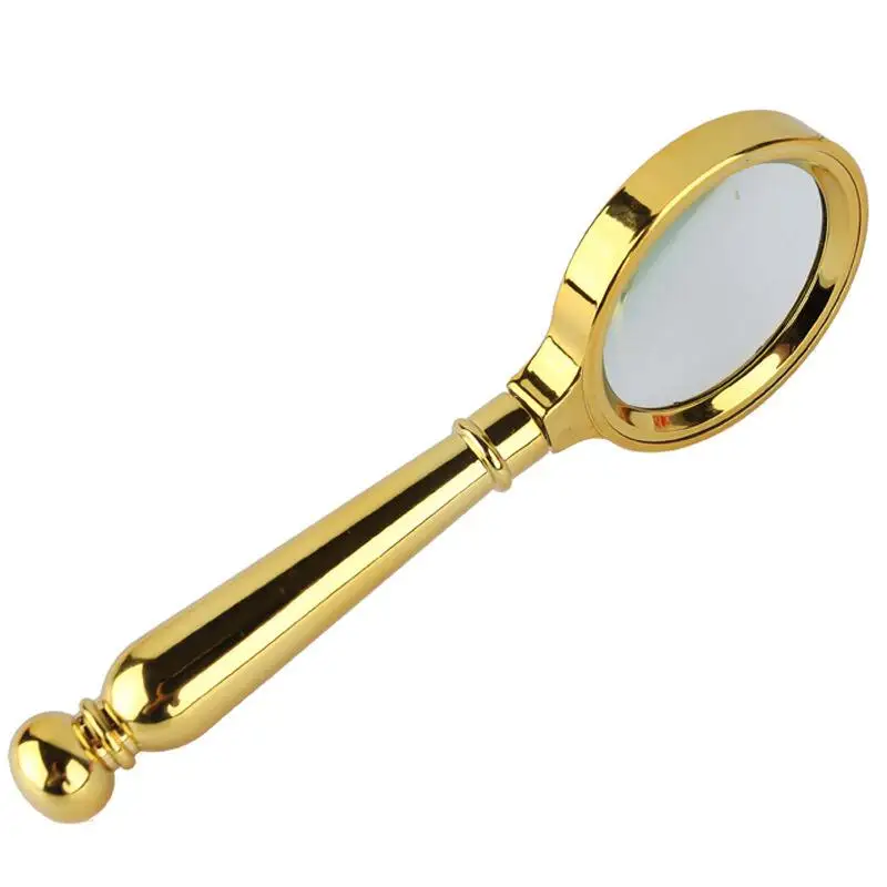 20 Pieces Handheld Magnifier Handle Magnifying Glass Copper Plating Reading Students Children Elderly Old Man the Aged Garden