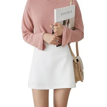 

Summer Slim Skirt Shorts Split Fake Two-piece Skirt High Waist Zip Solid Skirt Fashion Female Shorts