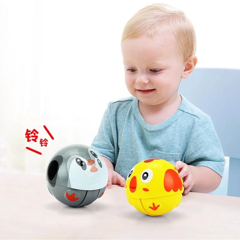 Creativity Cute Cartoon Animal Gliding Rattle Inertia Baby Toy Rolling