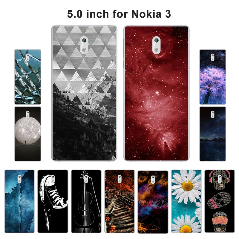 Silicone Cover For Nokia 3 Case Coque Scape Painted Soft TPU Shell For Fundas Nokia 3 Ultrathin 5.0 inch Mobile Phone Bag