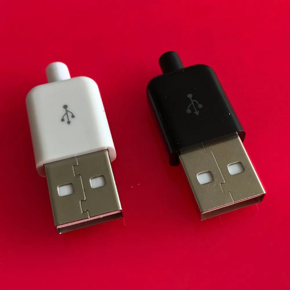 10 шт./лот YT2154 USB 2,0 Штекер разъема черный/белый Сварка данных OTG интерфейс линии DIY кабель для передачи данных Аксессуары